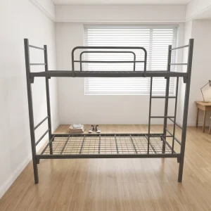 Heavy Duty Steel Wire Mesh Bed Metal Bunk Bed Frame Iron Double Decker Bed for Hotel School Bedroom Adult