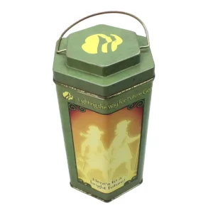 Hexagonal Christmas Tinplate Box Food Grade Recyclable for Pet Food and Chocolate