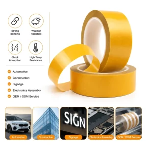 High-Bond Double-Sided PET Tape for Automotive ABS Plastic Parts Bonding Manufacturer