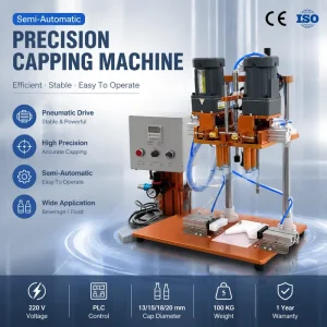 High Efficiency Stainless Steel Semi Automatic Capping Machine for Bottle Cap Sealing Beverage Cosmetic Factory Use Equipment