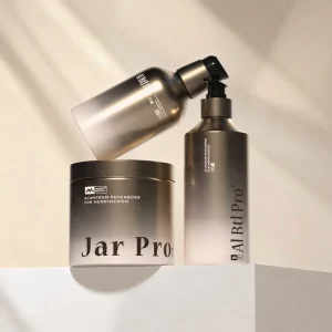 High Gloss Aluminum Cosmetic Packaging for Exclusive Luxury Cosmetic Set Aluminum Jar and Pump Bottle