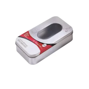 High Grade Rectangular Metal Tin Box for Earphone and Gift Packaging Metal Tin Can