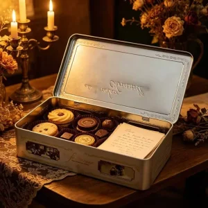 High Performance Embossed Storage Rectangular Hinged Metal Tin Box Cookies Biscuits Chocolates Gift Tin