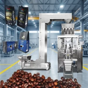 High Precision Auto Premium Coffee Beans Four Head Linear Weighing Film Wrapping Pouch Filling Sealing Vertical Machine High