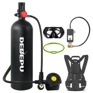 High-Pressure 4L Aluminum Scuba Diving Air Tank Mini Oxygen Cylinder with Backpack Equipment