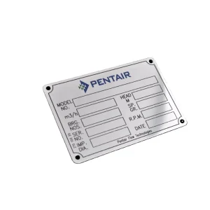 High Quality Aluminum Custom Machine Nameplates