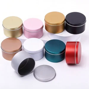 High Quality Custom Candle Tin Reusable Metal Container Heat Resistant Empty Tin Can with Sealed Lid for Soy Wax Paraffin Candle
