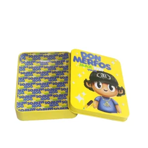 High Quality Customizable CMYK Double sided Printing Rectangle Tinplate Case with Lids