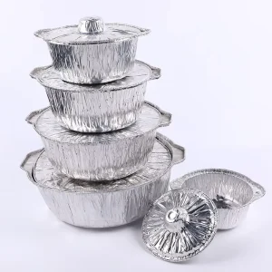 High Quality Disposable Aluminum Pot Pan Foil Lid Food Container 1 3L Capacity Camping Vacation Trips Heating Cooking Food
