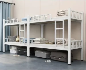 High Quality Metal Bunk Beds Modern Design Double Dormitory Loft Apartment Bed with Storage for Home, School, Hotel
