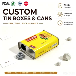 High Quality Rectangle Shape Extra Virgin Olive Oil 250 ml Metal Tin Can