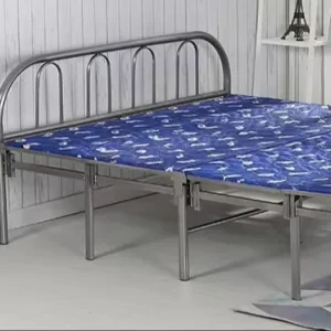 High Quality Steel Single Bed New Design Metal Apartment Folding Stackable Bed Frame with Mattress