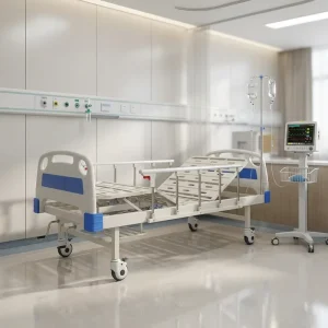 High Quality and Durable Factory Steel Hospital 2 Functional Nursing Beds