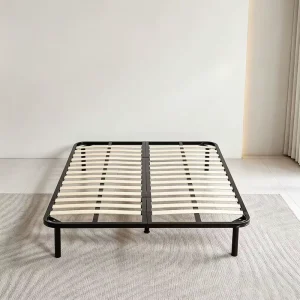 High Space Saving Durable Modern Flexible Slat Metal Bed Frame Mattress Base Assembled for Home Hotel Apartment Bedroom School