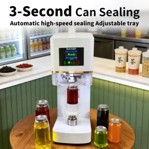 High-Speed Automatic Can Sealing Machine for Coffee, Beverages, and Soda Water, Multiple Heights and Diameters