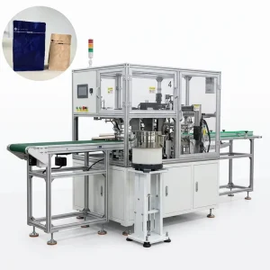 High Speed Automatic Continuous Welding Coffee Pet Food Bag Valve Sealing Machine Pneumatic Heat Sealing System