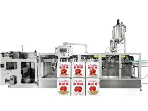 High Speed Double Output Doypack Pouch Packing Machine for Liquid Paste Ketchup Mayonnaise Peanut Butter Soy Sauce Filler
