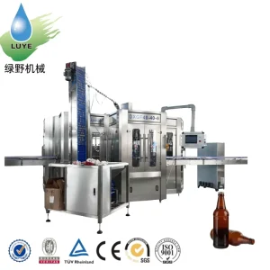 High Speed Electric Beer Filling Machine Motor Automatic Bottling Line Equipment for Glass Bottle Beverage Production 1ml