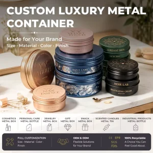 High end Metallic Texture Custom Metal Cream Packaging Aluminum Cosmetic Jars Empty Cans Aluminum Cream Tin Jar