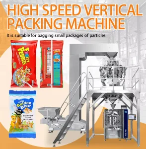 High speed Electric Automatic Vertical Filling Packaging Machine with Capping for Commodity Food Plastic Pouch Sealing Wrapping