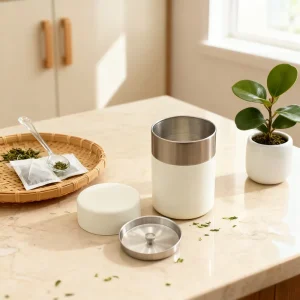Highly Popular Stainless Steel Tea Can Painted Double Seal Matcha Tin Can Round Coffee Canister Tea Caddy with Inner Lid