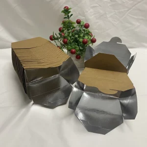 Highly Thermal Insulated Aluminum Foil Kraft Bento Takeaway to Go Fast Food Fried Chicken Packaging Container Lunch Box