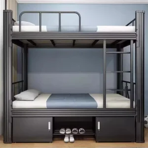 Home Furniture Modern Metal Beds Student Dormitory Space Saving High Foot Design Double Decker Bed Bunk Bed Metal