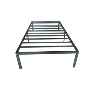 Home Storage Rack Metal Bed Frame No Box Spring Needed Full Size Portable Heavy Duty Support Slats Easy Assembly for Bedroom