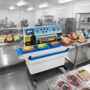 Horizontal Automatic-Control Vacuum Nitrogen-Flushing Continuous Band Sealer with Date Printing