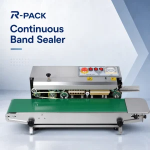 Horizontal Continuous Band Sealer 220V 500W 24m min 10mm Seal Width for Snack Coffee Spice Powder Pack FR 700 Sealing Machine