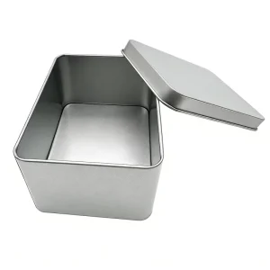Hot Sell Empty Black Rectangle Metal Box Snack Food Storage Candy Toy Gift Tin Cans Metal Gift Tin Box for Packaging