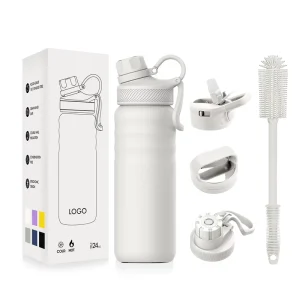 Hot Selling Chic Customised Drinking Metal Stainless Steel Insulated Water Bottles with 2 Lids
