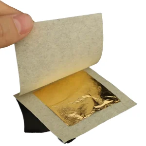 Hot Selling Metal 24K Genuine Gold Leaf Sheets Electroplated Casting 4.33×4.33cm 98% Purity Painting Crafts Edible Food
