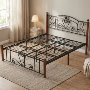 Hot Selling Metal Bed Minimalist Modern Design Eco Friendly Disassembly for Bedroom Apartment Hotel