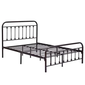 Hot Selling Modern Design Metal Beds Heavy Duty Double Folding Iron Bed Simple Design Metal Simple Student Dormitory Bedroom