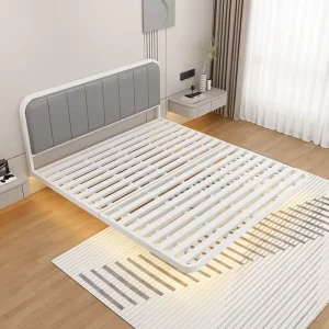 Hot Selling Modern Double Bed Durable Metal Bed with Adjustable Height and Luxury Design for Bedroom and Villa Home Furniture