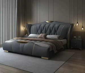 Hot Selling Modern Soft Double Storage Bed Faux Leather Up holstered Pine Frame King Queen Size Metal Beds Bedroom Set Furniture