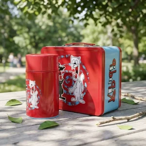 Hot Selling Red Cute Metal Lunch Box with Handle Metal Lunch Box Storage Packaging Children Toys Birthday Gift Candy Chocolate