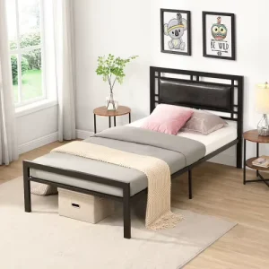 Hot Selling Twin Size Metal Bed Sturdy System Metal Bed Frame Modern Style and comfort to Any Bedroom black