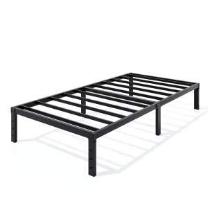 Hotel Bedroom Home Furniture Tool Free Easy Assembly Black 12 Inch Basic Single Metal Bed Frame