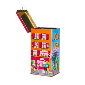 House Design Reusable Metal Cookie Storage Box and Piggy Bank