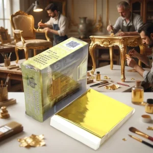 Imitation Gold Leaf Foil Sheets 14*14cm for Furniture, Wall Gilding and Art Crafts