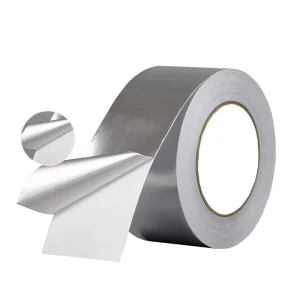Industrial HVAC Pure Silver Aluminum Foil Solvent Sealing Fireproof Waterproof Duct Pipe Conductive Adhesive Tape with Liner