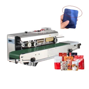 Industrial Horizontal Continuous Band Sealer for Plastic Food Snack Bags Vertical Heat Sealing Machine