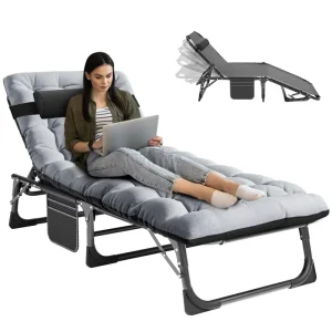 Industrial Metal Camping Outdoor Heavy Duty Sleeping Adjustable Lounge Adults Folding Bed