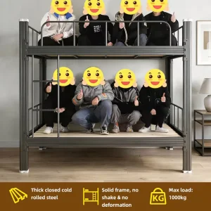 Industrial Steel Profile Bed Frame Anti Rust Metal Bed for Apartment Dormitory Central America