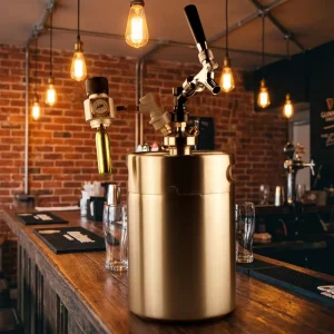 Inox 5L Mini Cocktail Keg Tap Kit with Custom Logo for Bar Cafe and Home Beverage Storage