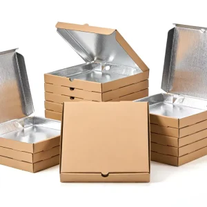 Insulated Foil-Lined Pizza Delivery Box Recyclable Food Grade Restaurant Takeaway Box