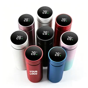 Inteligente Termo Digital 500ml Stainless Steel LED Smart Temperature Display Thermal Flask Cup Water Bottle With Tea Strainer