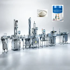 Intelligent Screen Controlled Integrated Auger Mix Fill Sealer for Milk Spice Powder Plastic Bottle Jar Powder Filling Machine